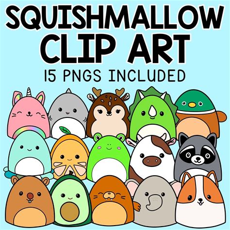 You could also take an embroidery hoop and make a Squishmallow mobile from the cut-outs. . Squishmallow clip art